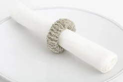 Flamant Meina, Rond De Serviette, Perles, Argent New