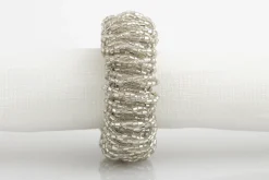 Flamant Meina, Rond De Serviette, Perles, Argent New