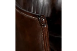 Flamant Melbury, Fauteuil Club, Marron Fonce, Cuir Clearance