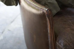 Flamant Melbury, Fauteuil Club, Marron Fonce, Cuir Clearance