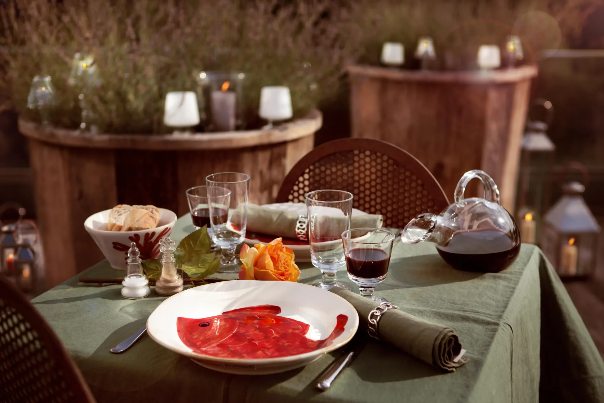 Flamant Merlot, Carafe, Verre Sale