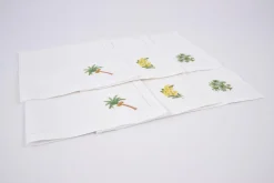 Flamant Mimosa, Serviette, Broderie, Lot De 6 Sale