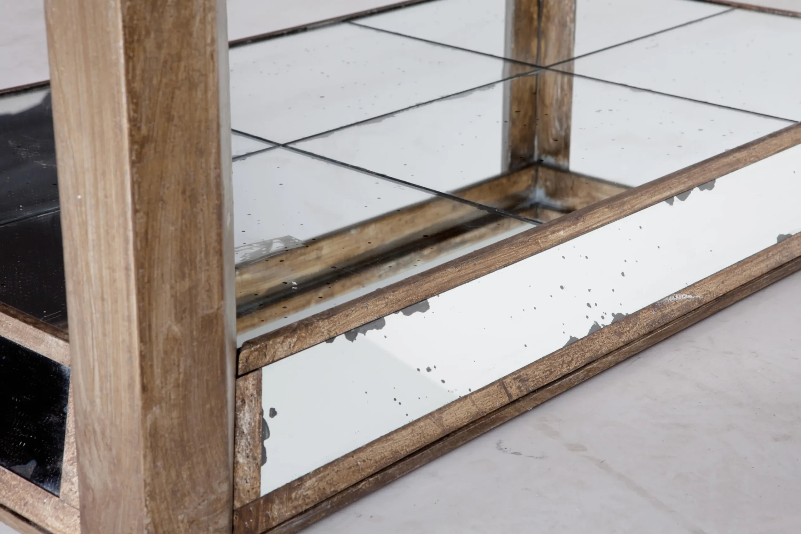 Flamant Mitchell, Table Basse, Rectangulaire, Verre Miroir Et Bois, 120X70 Sale