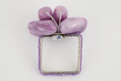 Flamant Naoh, Rond De Serviette, Perles, Violet