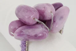 Flamant Naoh, Rond De Serviette, Perles, Violet