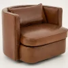 Flamant Nelia, Fauteuil, Cuir Cognoac, Rotatif