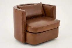 Flamant Nelia, Fauteuil, Cuir Cognoac, Rotatif