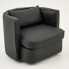 Flamant Nelia, Fauteuil, Cuir Noir, Rotatif Outlet