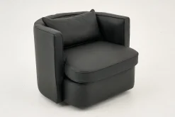 Flamant Nelia, Fauteuil, Cuir Noir, Rotatif Outlet