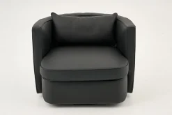 Flamant Nelia, Fauteuil, Cuir Noir, Rotatif Outlet