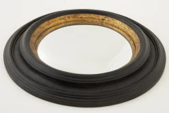 Flamant Pendolo, Miroir, Noir Et Or, Convexe, Rond New