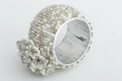 Flamant Rioja, Rond De Serviette, Perles, Argent Hot