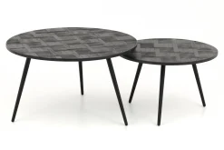 Flamant Robyn, Table Basse, Teck Recupere, Ronde, Ensemble De 2 Online