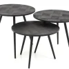Flamant Robyn, Table D'Appoint, Teck Recupere, Ronde, Ensemble De 3 Hot