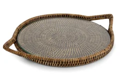 Flamant Togo, Plateau, Rond, Avec Verre, Reed Discount