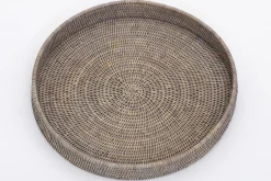 Flamant Togo, Plateau, Rond, Roseau, Gris, 48Cm