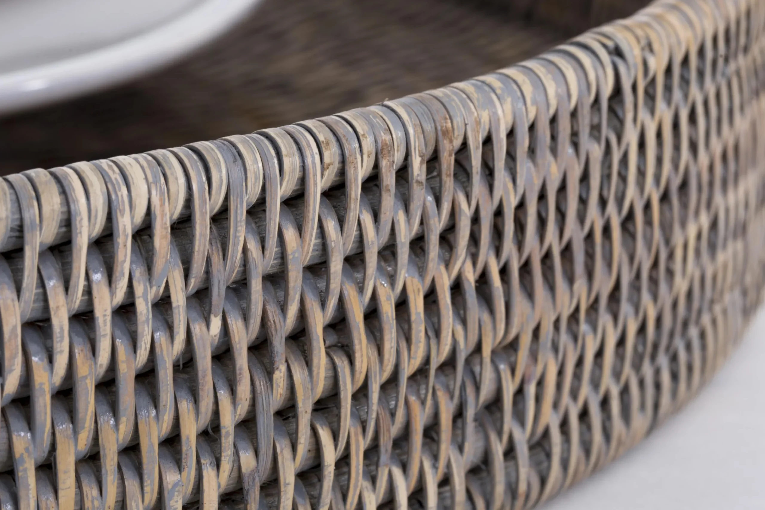 Flamant Togo, Plateau, Rond, Roseau, Gris, 48Cm