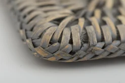 Flamant Togo, Set De Table, Roseau, Gris, Rectangulaire Clearance