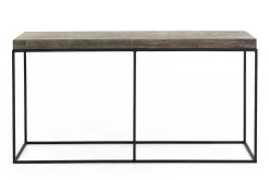 Flamant Urban, Table Console, Chene Et Metal, Marron Fonce Clearance
