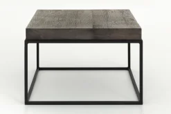Flamant Urban, Table D'Appoint, Chene Et Metal, Marron Fonce