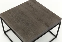 Flamant Urban, Table D'Appoint, Chene Et Metal, Marron Fonce