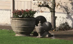 Flamant Zedar, Decoball Sur Pied, Pierre Reconstituee Sur Fibre De Verre, S Hot